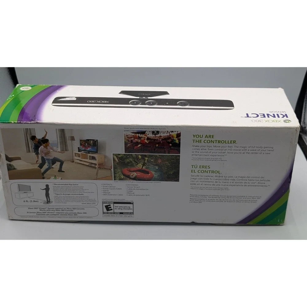 Microsoft XBOX 360 Kinect Sensor Bar with Original Box & Game